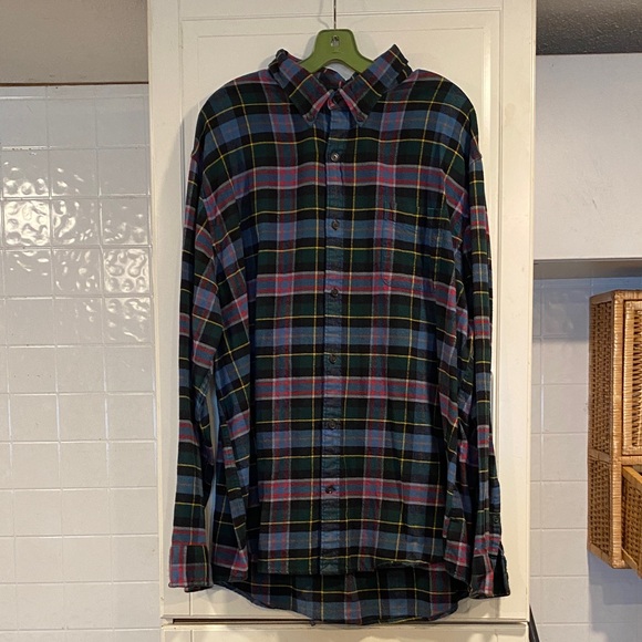 EUC Lands' End Men's Plaid Shirt - Blue, Green, Red size XXL - Picture 1 of 6